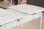 Hanah Home Trend Carrara Mesa de Comedor Extensible Blanco y Gris